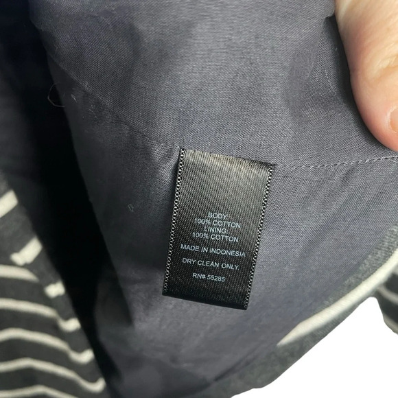 NWT Express Women’s Striped Stretch Cotton Blazer in Grey/White Size M - Picture 6 of 8